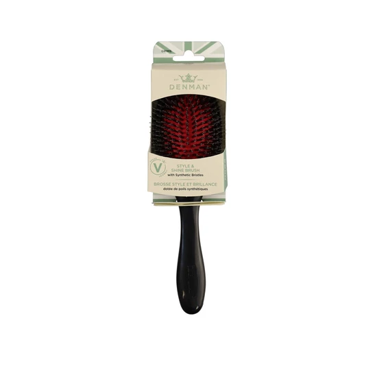 Denman D81MS Style & Shine Brush With Synthetic Bristles Black