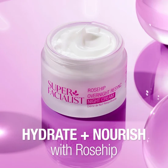 Super Facialist Rosehip Overnight Resync Hydrate Night Cream 50ml