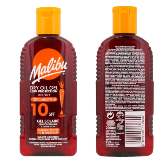 Malibu Dry Oil Gel SPF 10 With Carotene 200ml