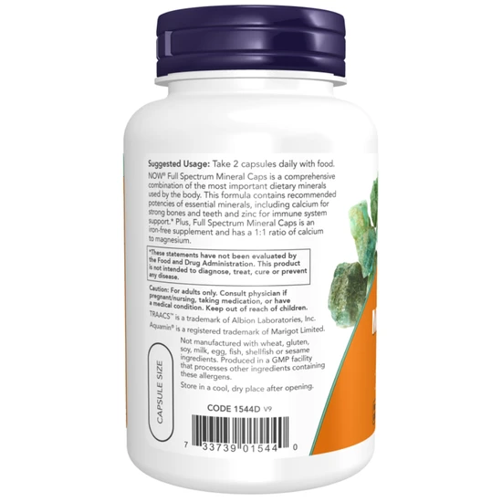 NOW Foods Full Spectrum Minerals Iron-Free Capsules 120 Capsules