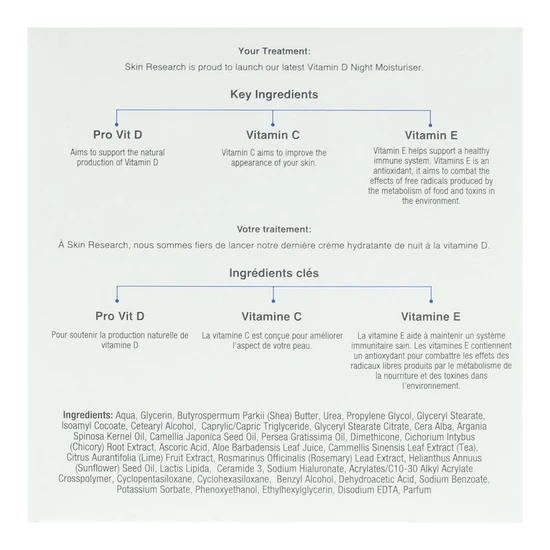 Skin Research Anti-Ageing Vitamin D Night Moisturiser 50ml