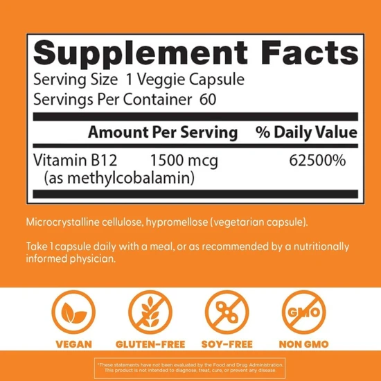 Doctor's Best Fully Active B12 1500mcg Vegicaps 60 Vegicaps