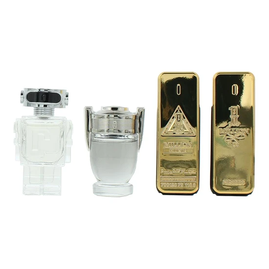 Paco Rabanne Miniatures For Him Gift Set 1 Million Eau De Toilette + 1 Million Elixir Eau De Parfum + Invictus Eau De Toilette + Phantom Eau De Toilette