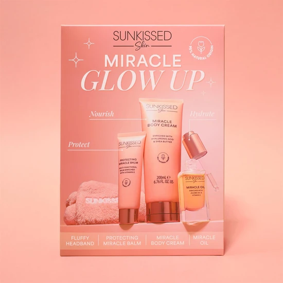 Sunkissed Miracle Glow Up Gift Set 40ml Protective Miracle Balm + 30ml Miracle Oil + 200ml Body Cream + Headband 1 Piece