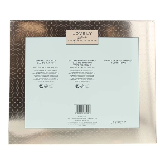 Sarah Jessica Parker Lovely You Gift Set 100ml Eau De Parfum + 10ml Eau De Parfum + Rose Bag