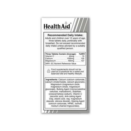 Health Aid Magnesium + Calcium Tablets 90 Tablets