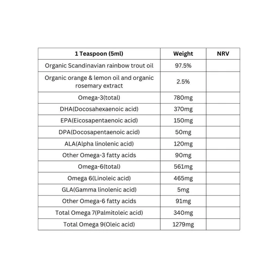 Viridian 100% Organic Scandinavian Rainbow Trout Oil 200ml