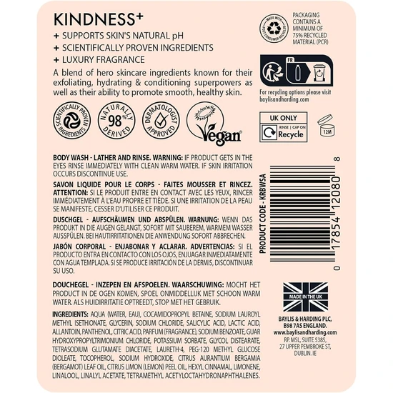 Baylis & Harding Kindness Cleanse & Renew Salicylic Acid Body Wash 500ml