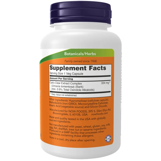 NOW Foods Cat's Claw Extract Capsules 120 Capsules