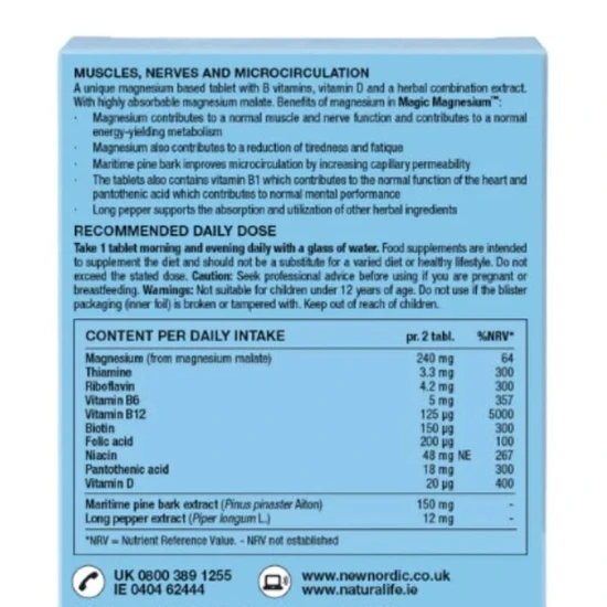 New Nordic Magic Magnesium Malate 800mg Tablets 60 Tablets