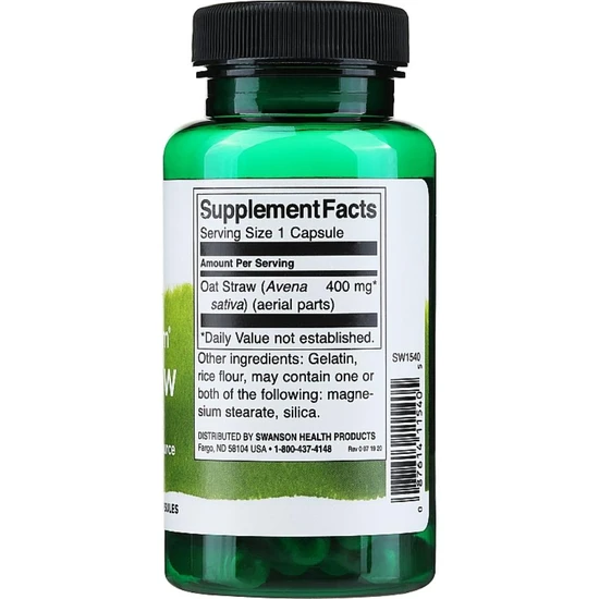 Swanson Full Spectrum Oat Straw 400mg Capsules 60 Capsules