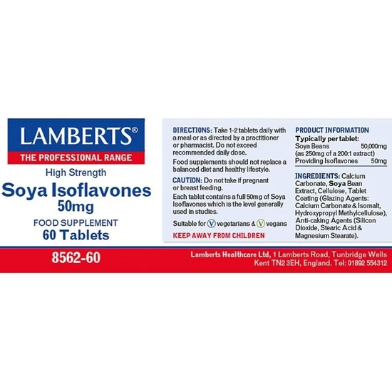 Lamberts Soya Isoflavones 50mg Tablets 60 Tablets