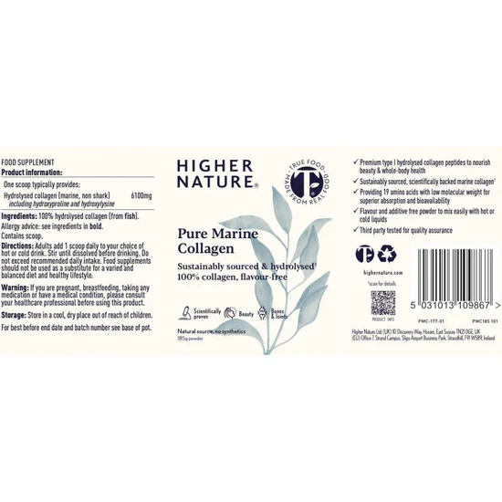 Higher Nature Pure Marine Collagen Powder 185g