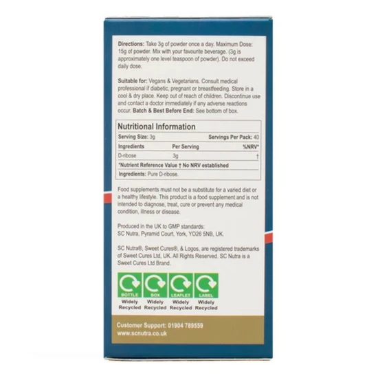 SC Nutra High Energy D-Ribose Powder 100g