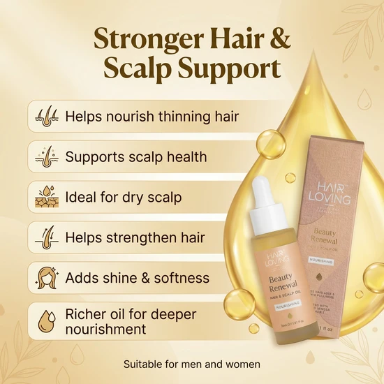 Hair Loving Hair Loss Shampoo, Conditioner & Beauty Renewal Oil Regrowth Set