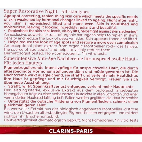 Clarins Super Restorative Night Cream All Skin Types 50ml