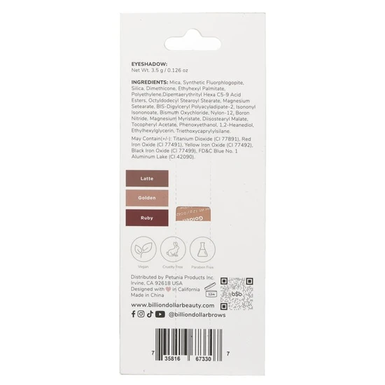 Billion Dollar Brows Eyeshadow Collection Trio warm