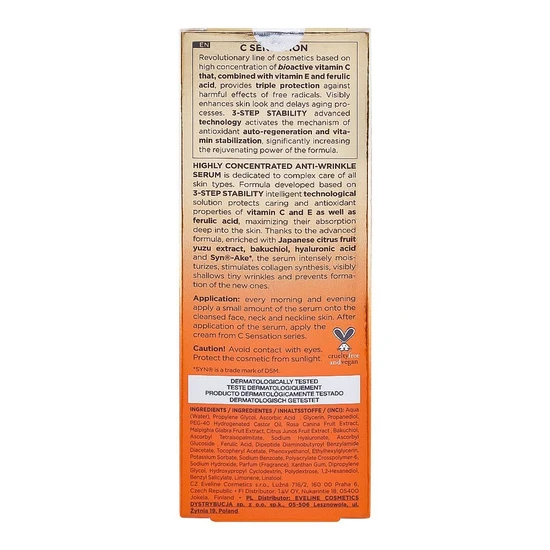 Eveline Bio Vitamin C Sensation Highly Concentrated Anti-Wrinkle Serum 18ml