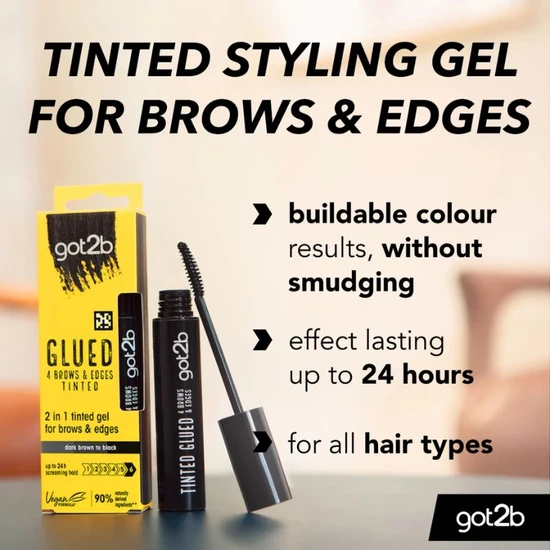Schwarzkopf Glued 4 Brows & Edges Tinted dark brown to black