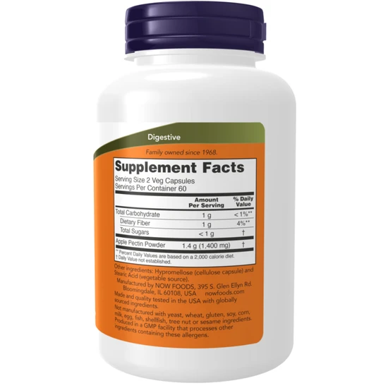 NOW Foods Apple Pectin 700mg Capsules 120 Capsules