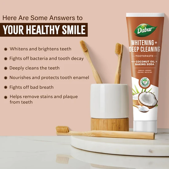 Dabur Whitening Deep Cleansing Coconut Oil & Baking Soda Toothpaste 100ml