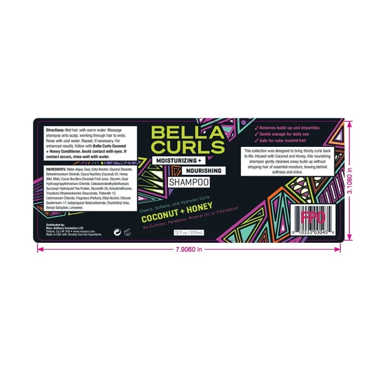 Bella Curls Moisturising & Nourishing Shampoo 355ml