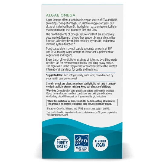 Nordic Naturals Algae Omega 715mg 60 Softgels