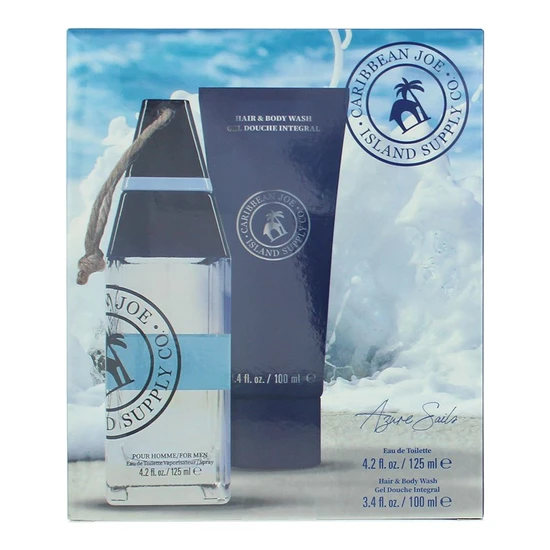 Caribbean Joe Azure Sails Eau De Toilette 125ml Gift Set 125ml & 100ml Body Wash