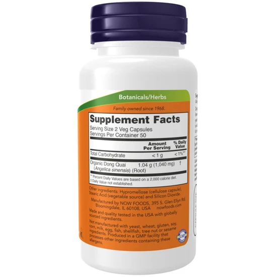 NOW Foods Dong Quai 520mg 100 Veg Capsules