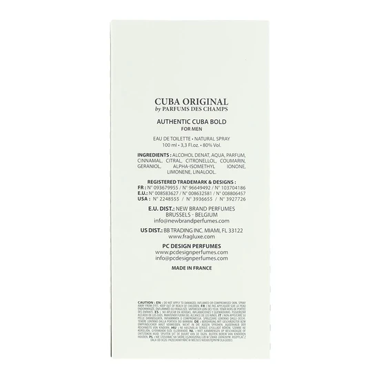 Cuba Paris Authentic Bold Man Eau De Toilet Spray 100ml