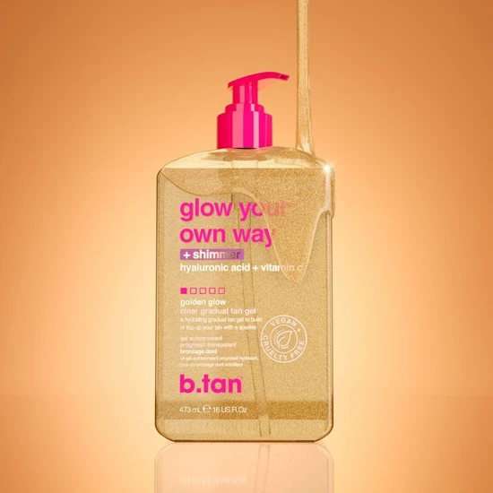 B Tan Glow Your Own Way Golden Glow Clear Gradual Tan Gel 473ml