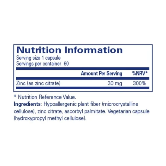 Pure Encapsulations Zinc Citrate Capsules 60 Capsules