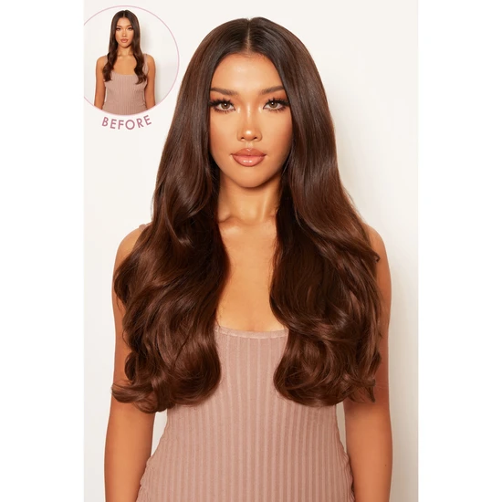 LullaBellz Super Thick 22" 5 Piece Blow Dry Wavy Clip In Hair Extensions Bleach Blonde