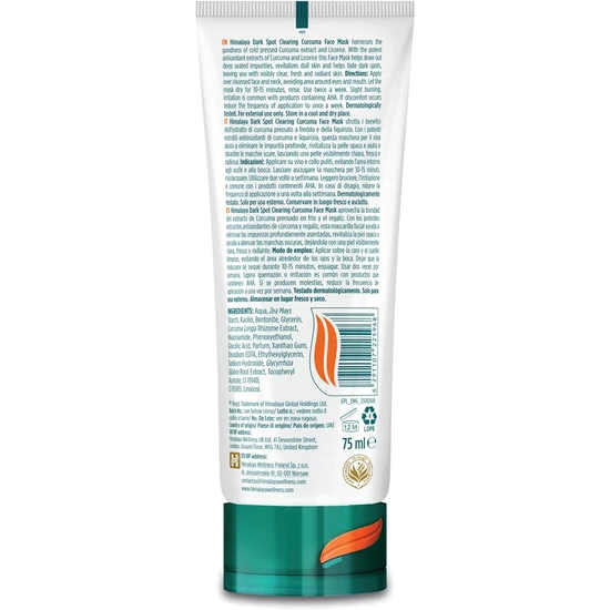 Himalaya Herbals Dark Sport Clearing Curuma Face Mask 75ml