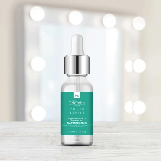 skinChemists Hydrating Serum Polyglutamic Acid 1%, Vitamin C 3% 30ml