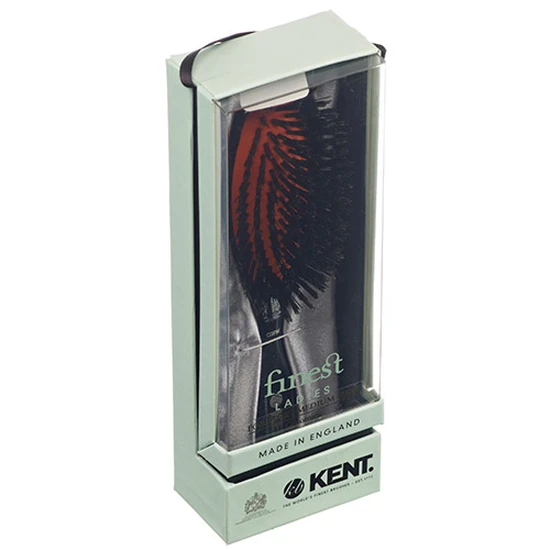 Kent Brushes Medium Pure Black Bristle Cushion Brush Midnight Ruby