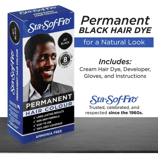 Sta-Sof-Fro Men Permanent Hair Colour Jet Black 25ml