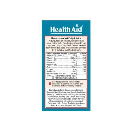 Health Aid BetaGlucan Complex Capsules 30 Capsules