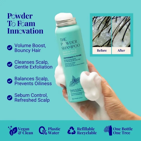 The Powder Shampoo Purifying Shampoo Peppermint & Thyme 20g