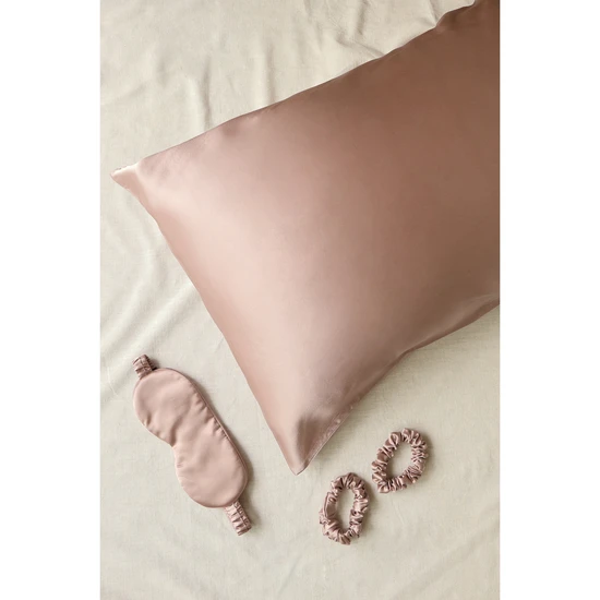 Ness & Me 100% Mulberry Silk Pillowcase & Eye Mask Set Lotus Standard