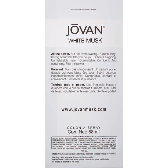 Jovan White Musk Cologne 88ml