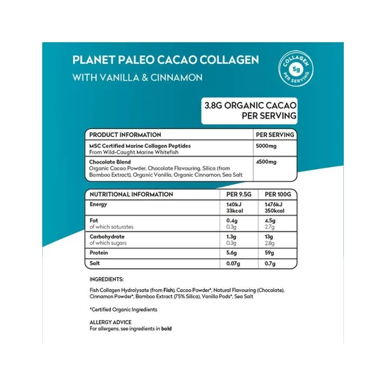 Planet Paleo Cacao Collagen 285g